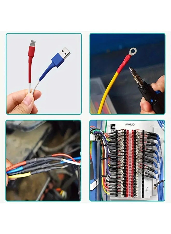 طقم شرنك حراري 164 قطعة، أنابيب عزل حراري للأسلاك والكابلات، مقاسات مختلفة، - Image 1